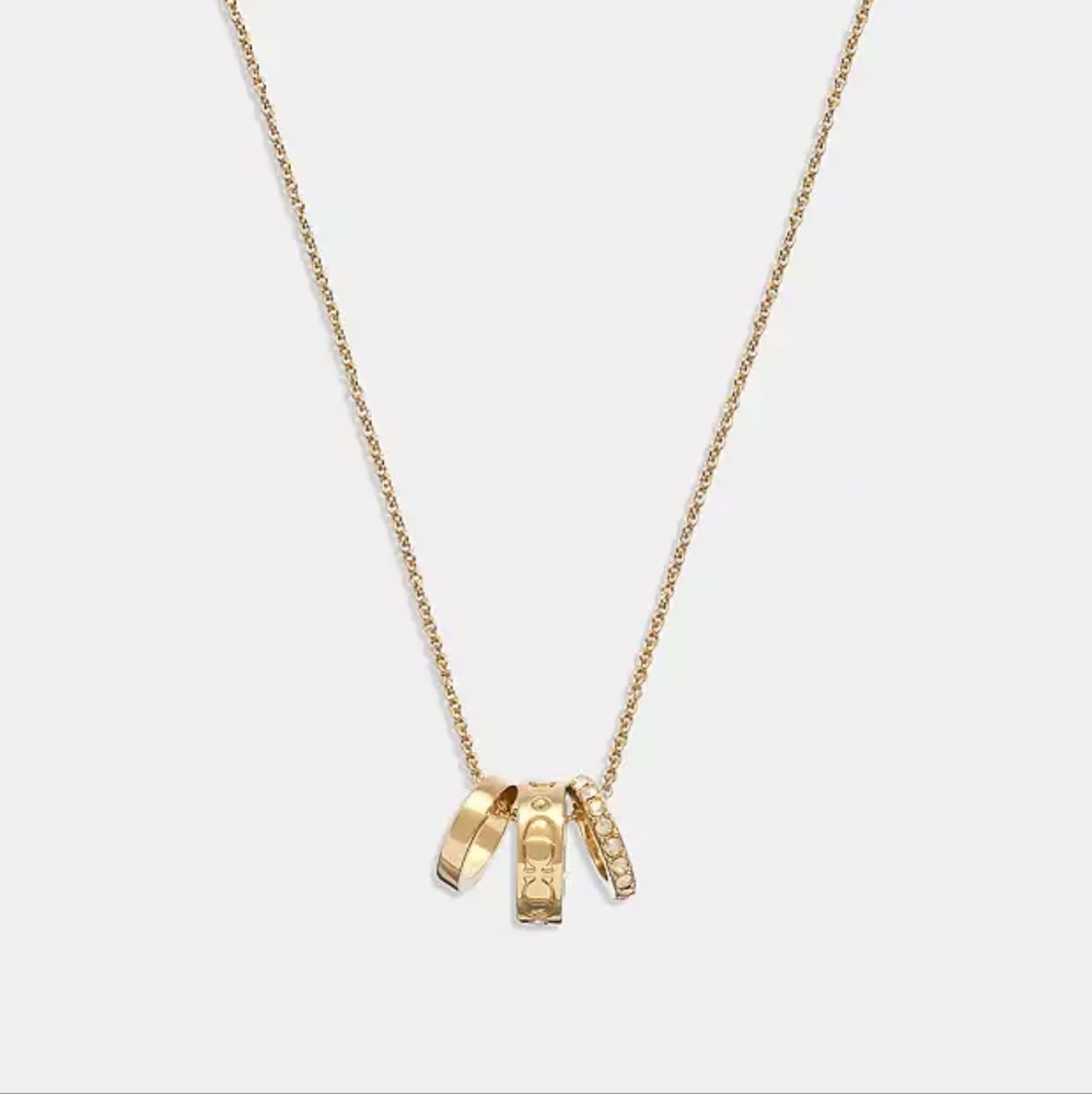 Coach Signature Rondell Necklace (Gold) - Picture 2 of 7